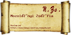 Mozolányi Zsófia névjegykártya